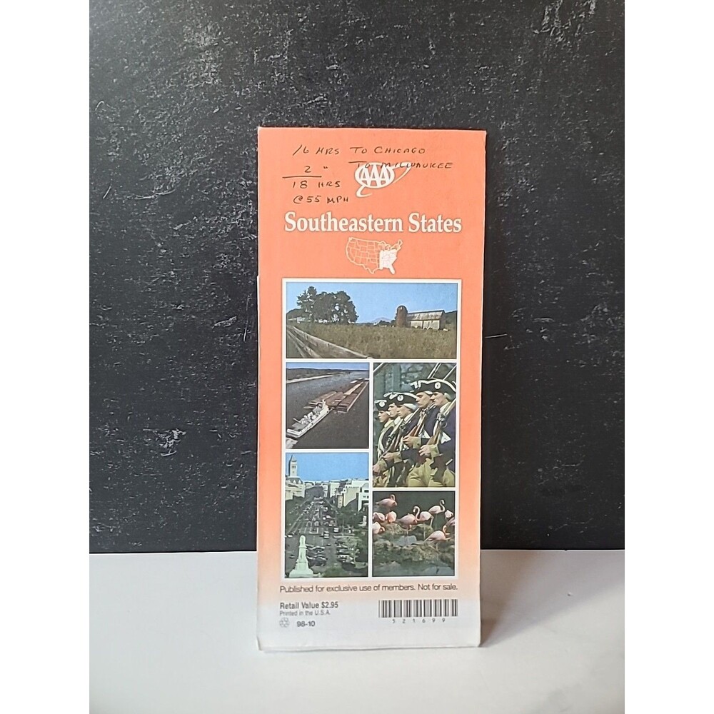 AAA Southeastern States Map Vintage